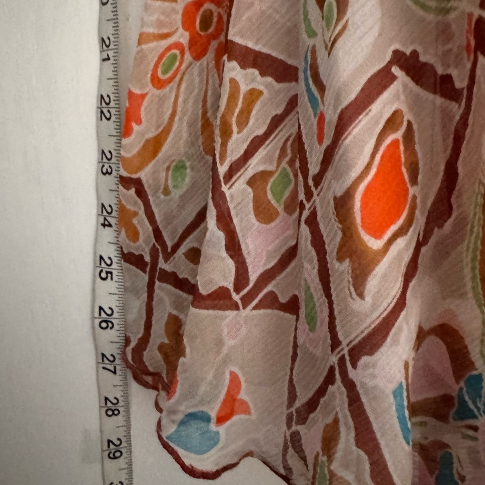 Diane Von Furstenberg Multicolor Floral High-Low Skirt, 100% Silk Shell - Picture 6 of 12